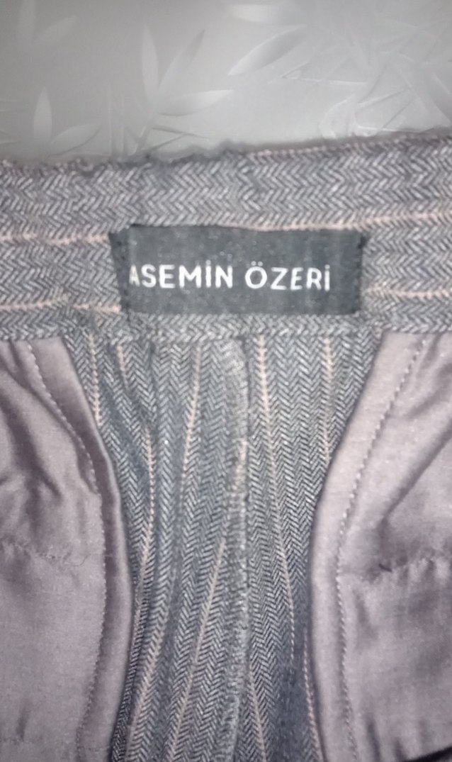 Gri Düğmeli Kadın Kumaş Pantolon - Görsel 2