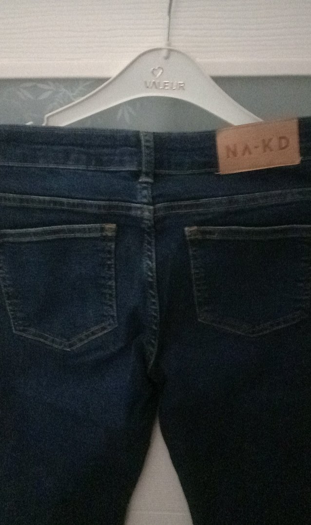 Düğmeli Lacivert Kadın Midi Kot Pantolon - Görsel 3