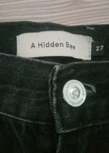 Siyah Kadın Midi Boy Denim Pantolon - Görsel 3