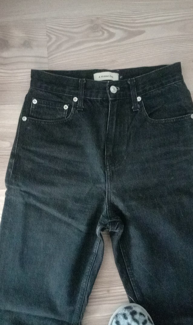 Siyah Kadın Midi Boy Denim Pantolon - Görsel 2