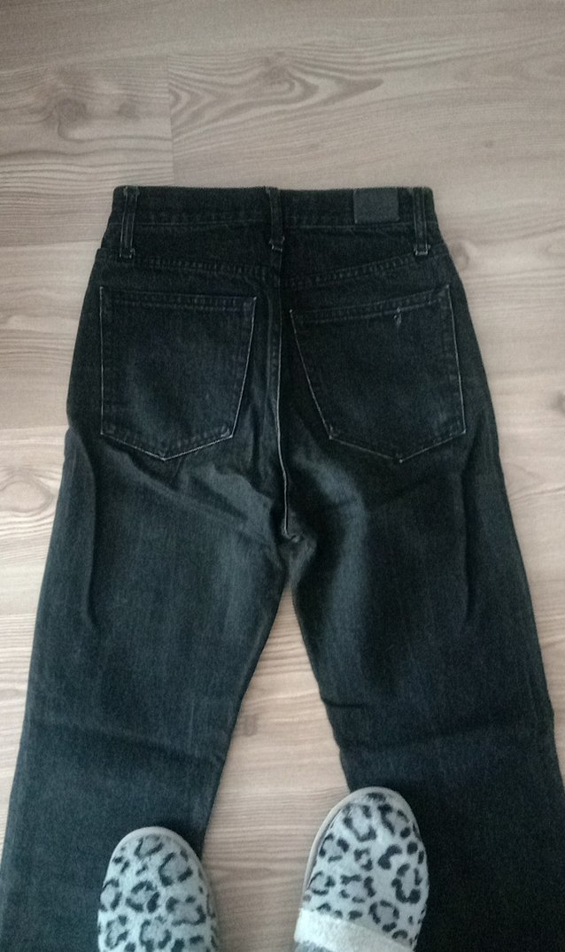 Siyah Kadın Midi Boy Denim Pantolon - Görsel 4