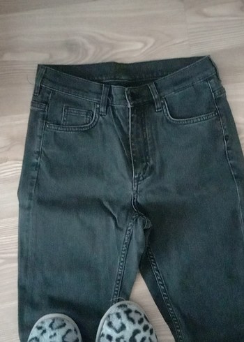 Gri Midi Boy Kadın Denim Pantolon - Görsel 2