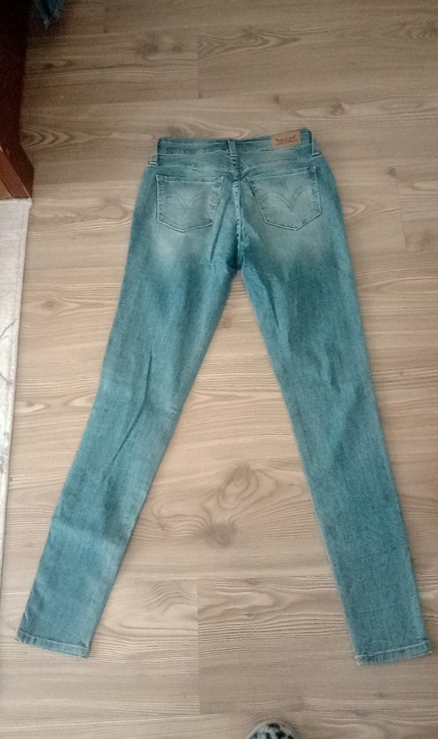 Turkuaz Renkli Midi Boy Kadın Denim Pantolon - Görsel 4