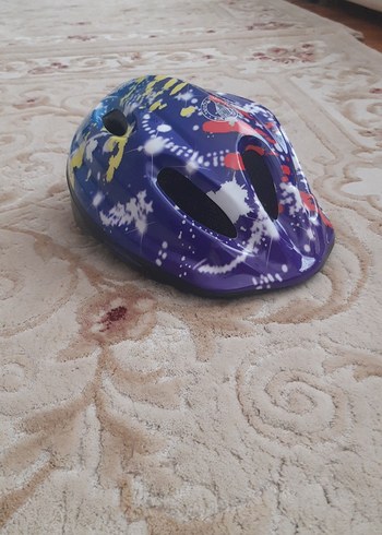 Renkli Mor Baskılı Motosiklet Kaskı - Görsel 2