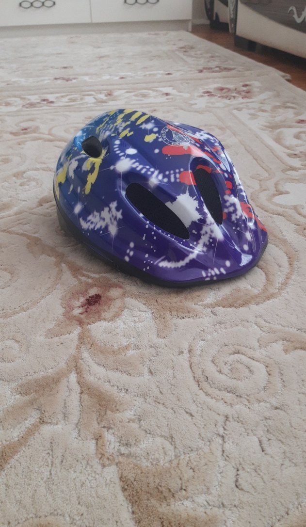 Renkli Mor Baskılı Motosiklet Kaskı - Görsel 2