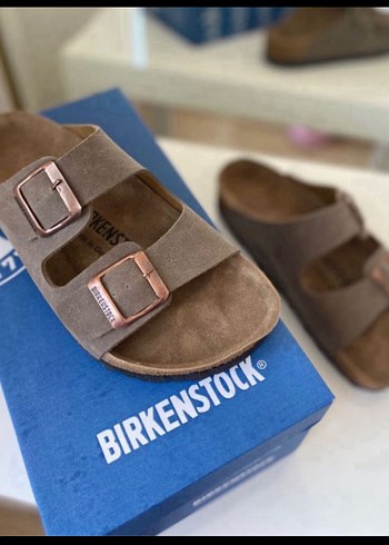 Birkenstock Kahverengi Süet Tokalı Terlik