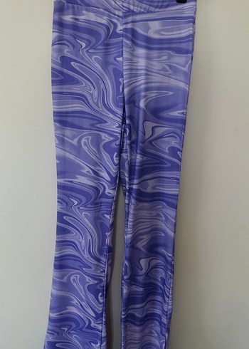 Kadın Mor Tie-Dye Piliseli Midi Pantolon