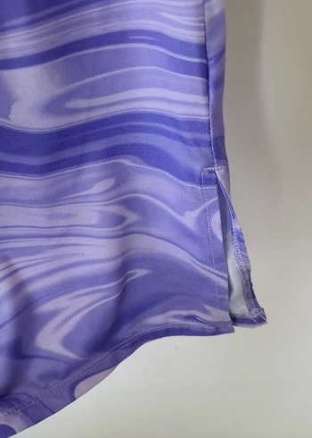 H&M Kadın Mor Tie-Dye Piliseli Midi Pantolon