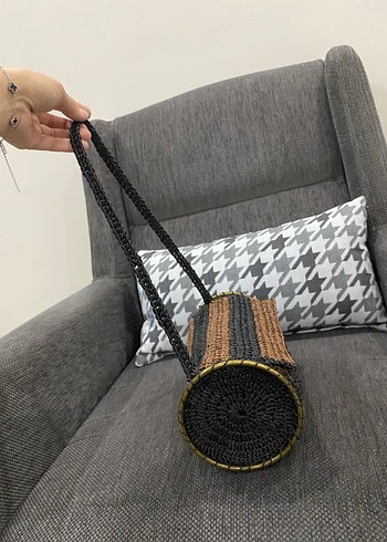 Diğer Bohem Örgü Kadın Çanta Kahverengi