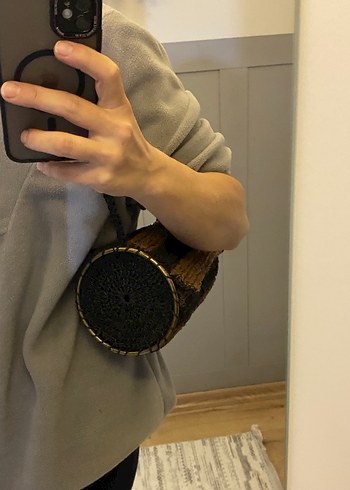  Beden kahverengi Renk Bohem Örgü Kadın Çanta Kahverengi