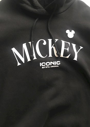 Siyah Mickey Baskılı Kadın Sweatshirt - Görsel 5
