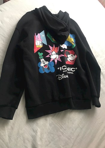 Siyah Mickey Baskılı Kadın Sweatshirt - Görsel 2