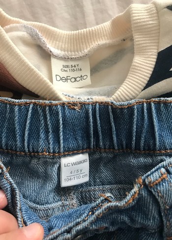 Bebek Erkek Renkli Baskılı Sweatshirt ve Kot Pantolon - Görsel 4