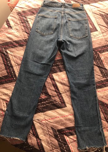 Kadın Mavi Denim Midi Boy Regular Fit Kot Pantolon - Görsel 5