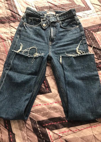 Kadın Mavi Denim Midi Boy Regular Fit Kot Pantolon - Görsel 3