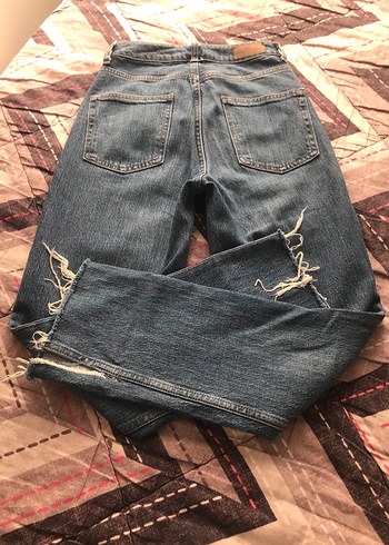 Kadın Mavi Denim Midi Boy Regular Fit Kot Pantolon - Görsel 7