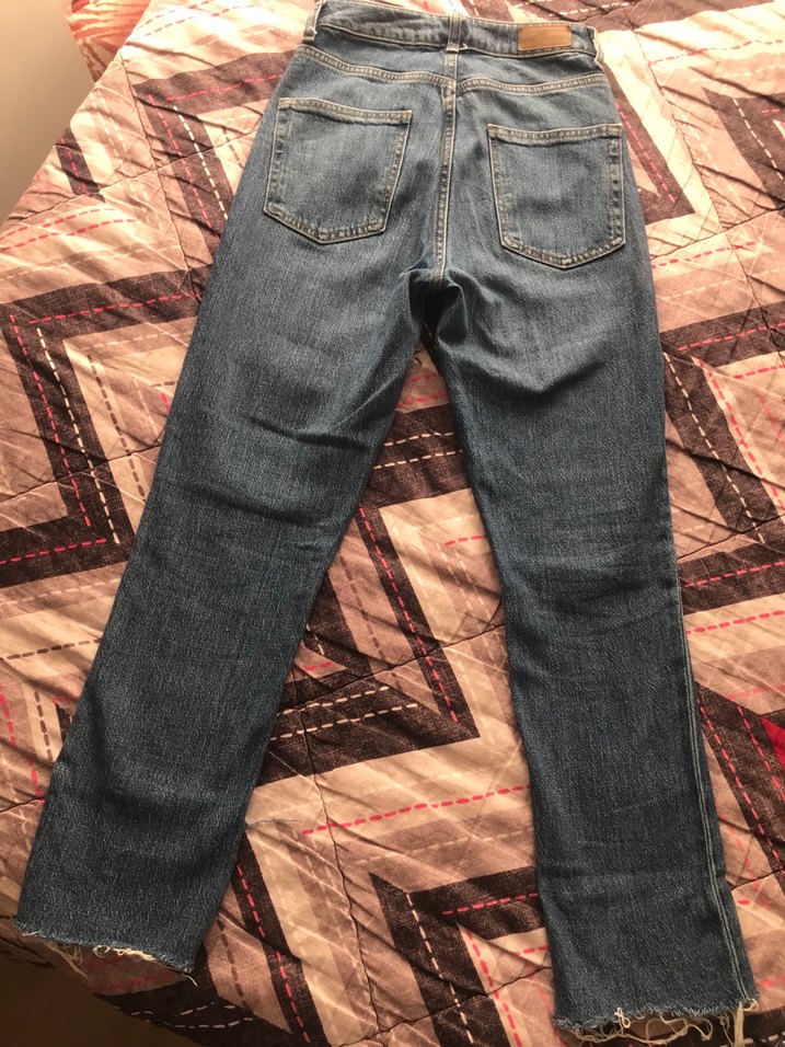 Kadın Mavi Denim Midi Boy Regular Fit Kot Pantolon - Görsel 5