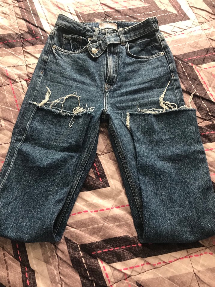 Kadın Mavi Denim Midi Boy Regular Fit Kot Pantolon - Görsel 3