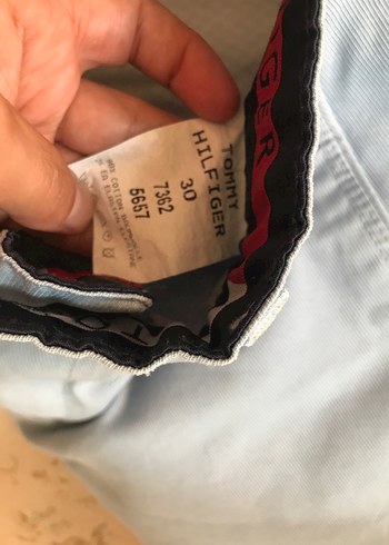 30 Beden gri Renk Tommy Hilfiger Gri Regular Fit Denim Şort