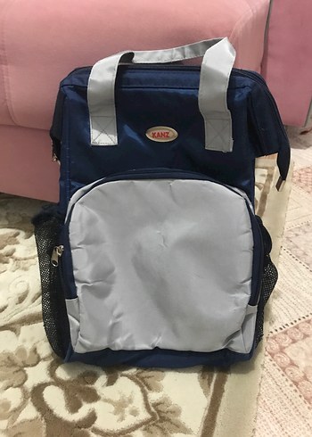 Mavi Gri Baskılı Bebek Çantası