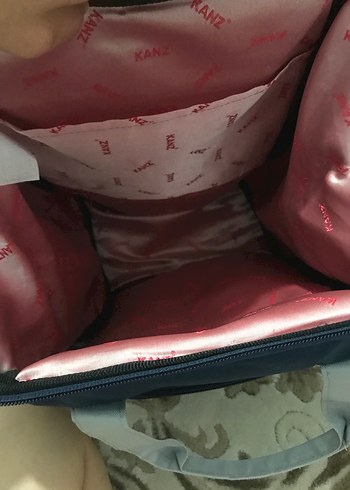 Beden mavi Renk Mavi Gri Baskılı Bebek Çantası