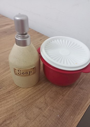 Seramik Sıvı Sabunluk ve Tupperware kap