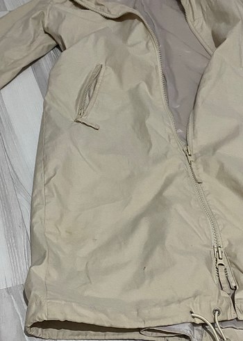 Bej Kapüşonlu Fermuarlı Kadın Yağmurluk Naf Naf - Görsel 3
