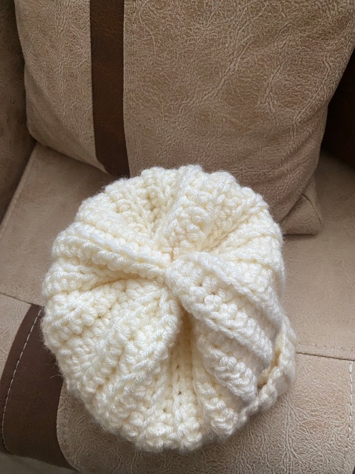 Beyaz Örgü Kadın Bere - Görsel 3