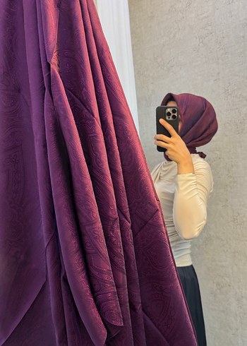 Kadın Mor İpek Görünümlü Salaş Şal