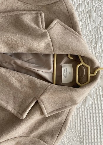 Stradivarius Bej Yünlü Oversize Kaban