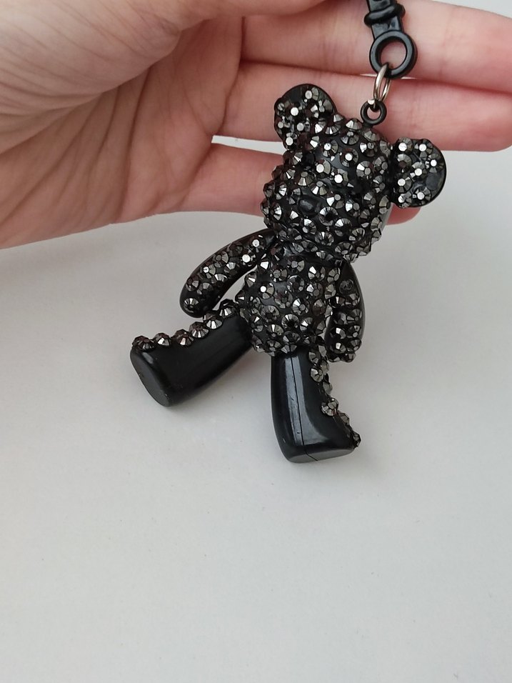 taşlı ayıcıklı anahtarlık - Görsel 3