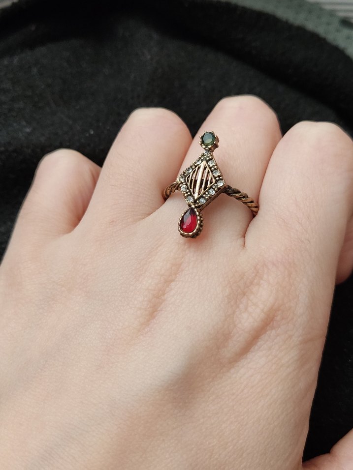 Bordo Boncuklu Bohem Kadın Yüzük - Görsel 2