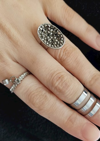 Gri Gotik Payetli Kadın Yüzükleri - Görsel 3