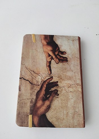 Lastik Bantlı Sanat Temalı Defter tanrının eli Michelangelo - Görsel 2