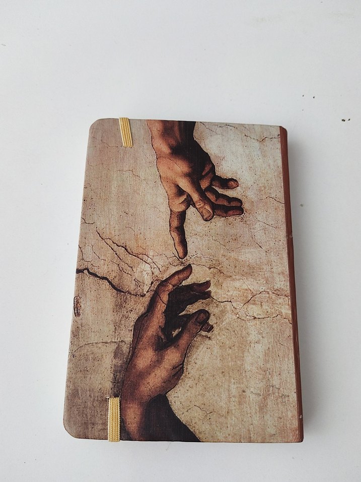 Lastik Bantlı Sanat Temalı Defter tanrının eli Michelangelo - Görsel 2