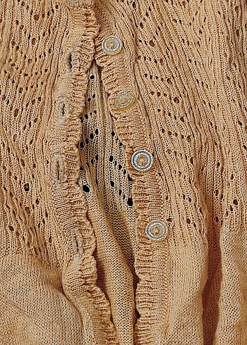 Bej Örgü çocuk  Hırka Midi Boy - Görsel 2