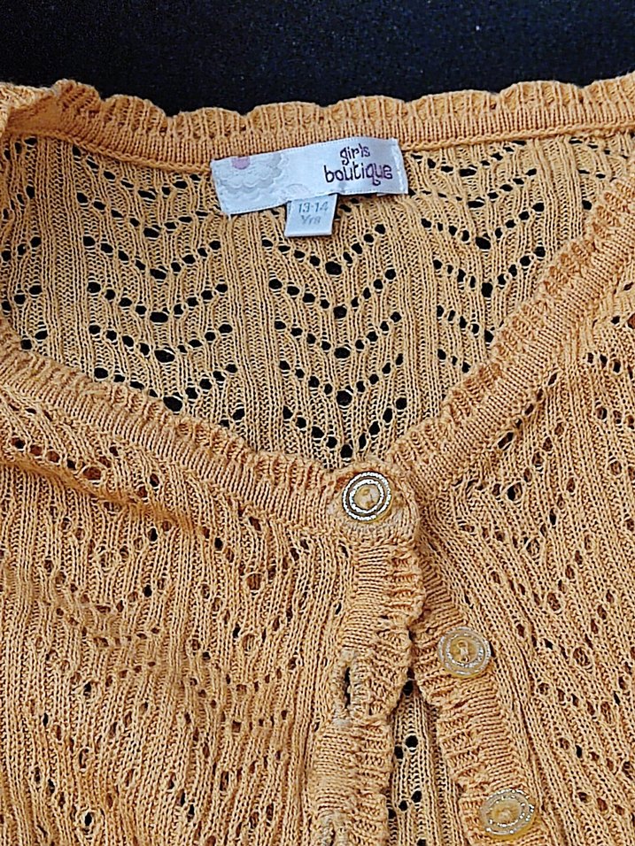 Bej Örgü çocuk  Hırka Midi Boy - Görsel 3