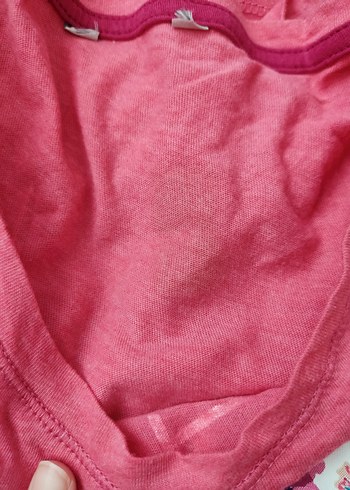 kadın Pembe Çiçekli Baskılı Tişört - Görsel 3