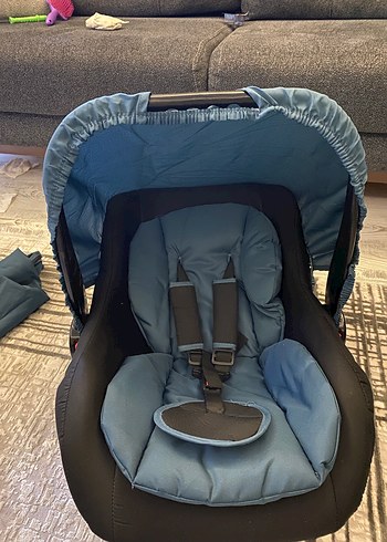 Mavi Bebek Araba Koltuğu Gri Detaylı - Görsel 2