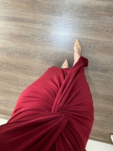 xs Beden bordo Renk Bordo abiye elbise