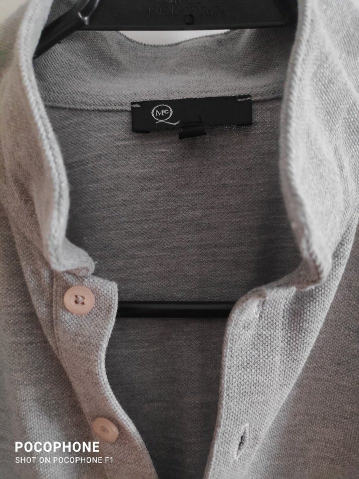 Gri Kısa Kollu Polo Yaka Tişört - Görsel 2