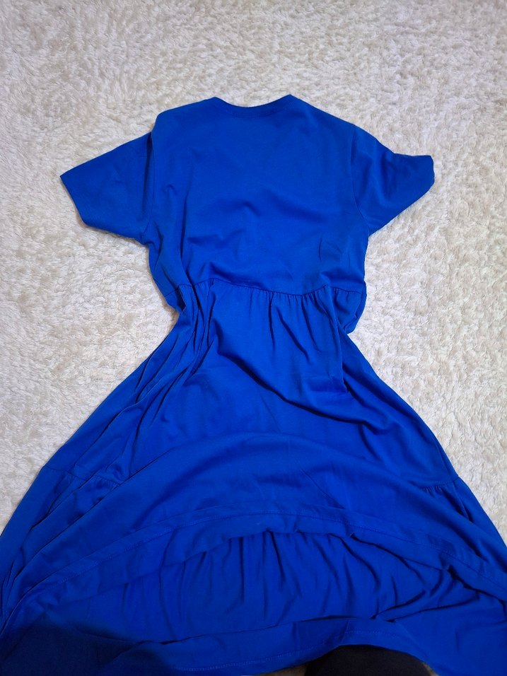 Lacivert Pamuklu Elbise - Görsel 3