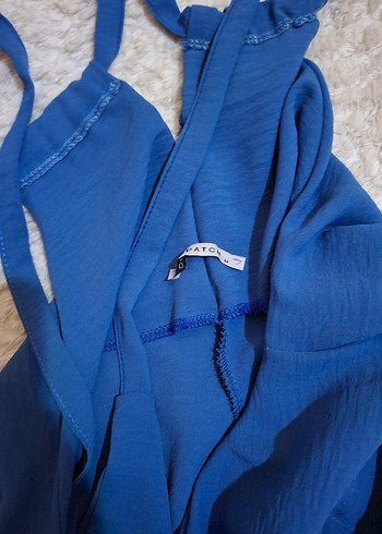 Kadın Mavi Uzun Askılı Tulum - Görsel 2