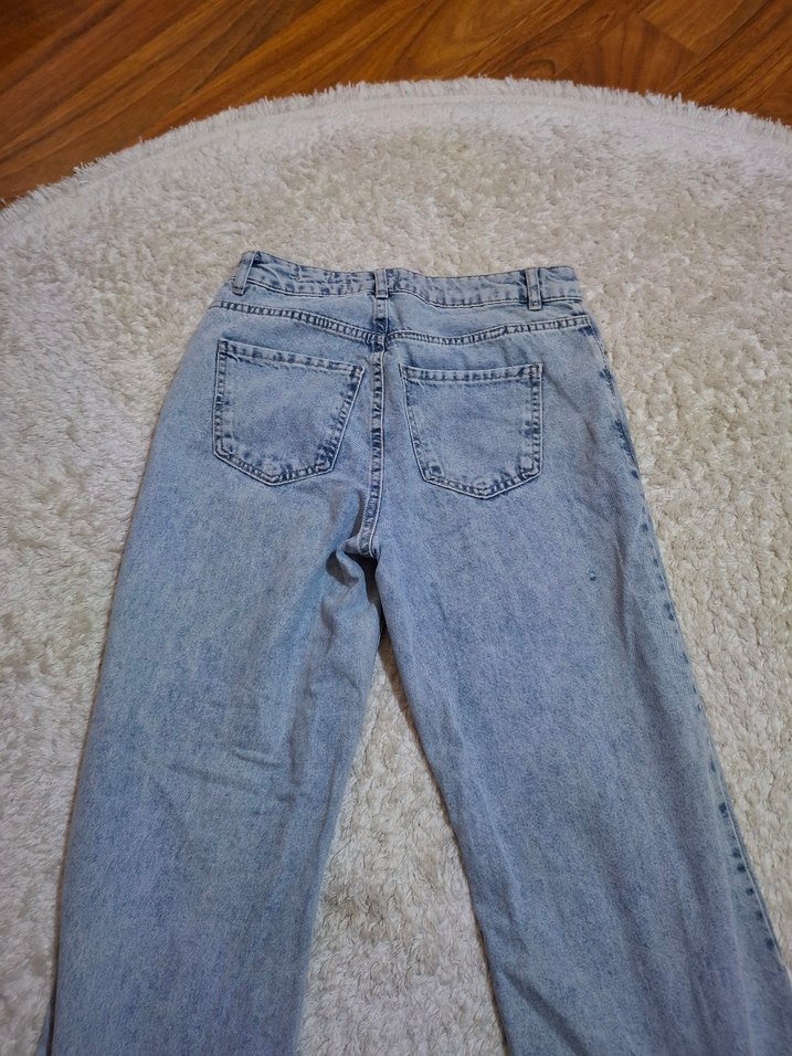 Buz Mavisi Rahat Kesim Kadın Kot Pantolon Mavi - Görsel 3