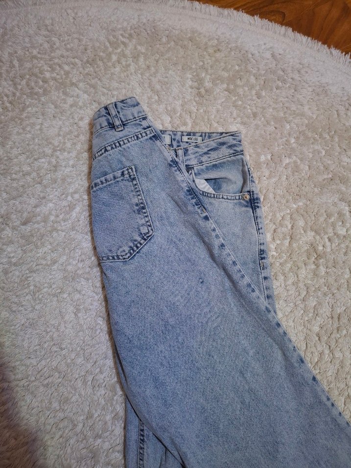 Buz Mavisi Rahat Kesim Kadın Kot Pantolon Mavi - Görsel 2