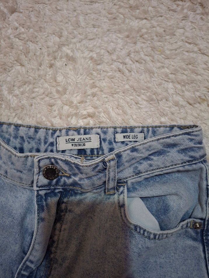 Buz Mavisi Rahat Kesim Kadın Kot Pantolon Mavi - Görsel 4