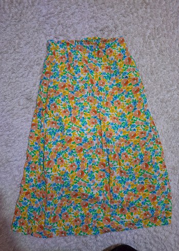 Çiçekli Uzun Midi Etek - Görsel 2