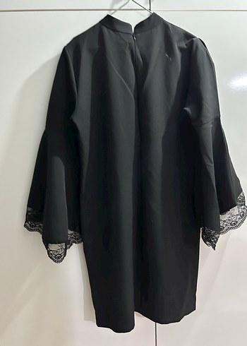 Dantel Detaylı Siyah Gotik Midi Kadın Elbise - Görsel 5