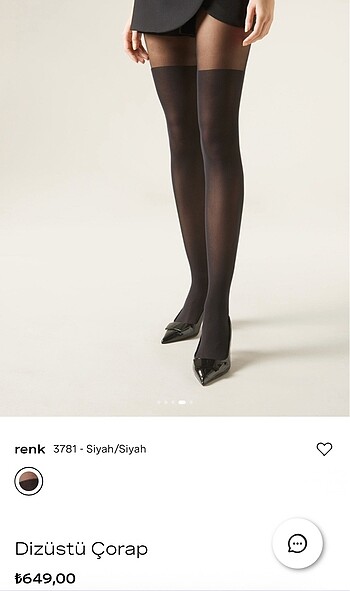 s Beden siyah Renk Calzedonia diz üstü görünümlü külotlu çorap
