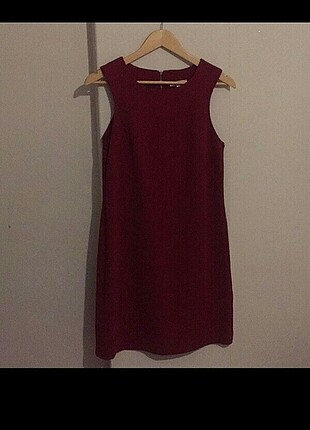 Bordo halter yaka elbise